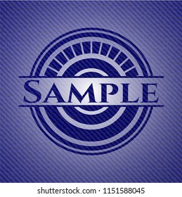 Sample badge with denim texture