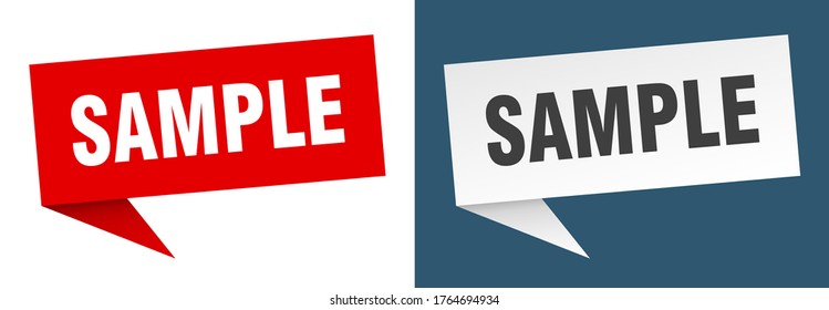 Sample Banner Sample Speech Bubble Label Stock Vector (Royalty Free ...