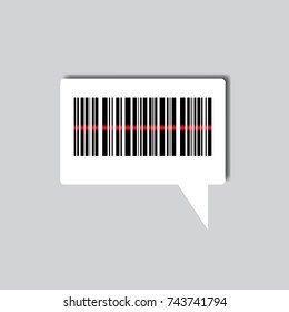Sample Bar Code For Scanning Icon On Chat Bubble Background Vector Illustration