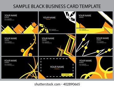 SAMPLE BLACK BUSINESS CARD TEMPLATE SET