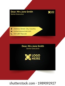 sample black and golden business card template  design