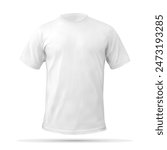 Sample blank white t-shirt on a white background. Vector illustration