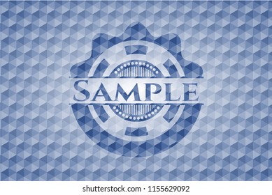 Sample blue polygonal badge.