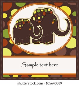 Sample Cards with two funny elephants