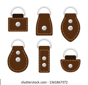 Sample of cartoon leather belt and buckle. Vector belt object strap illustration