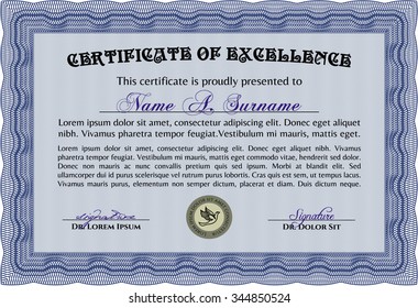 Sample Certificate. With background. Vector pattern that is used in money and certificate.Superior design. 