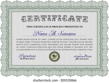 Sample Certificate. Beauty design. Vector pattern that is used in currency and diplomas.With quality background. 