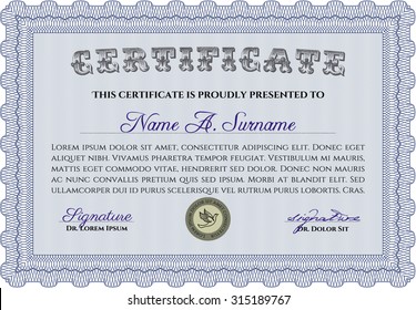 Sample Certificate. Beauty design. Vector pattern that is used in currency and diplomas.With quality background. 