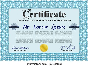 Sample Certificate. With complex background. Excellent design. Money style.