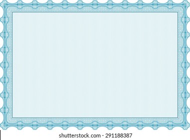 Sample Certificate. Complex design. With complex linear background. Money style.