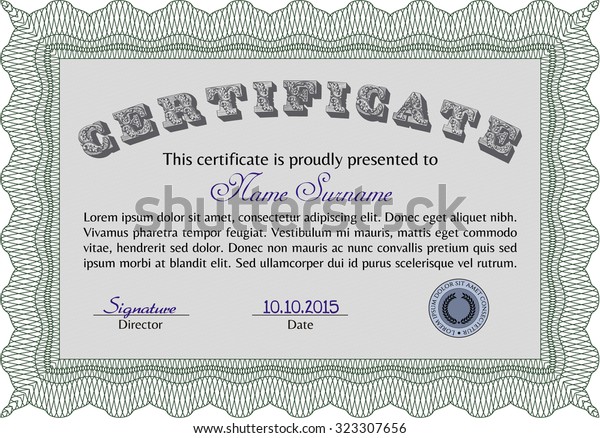 Sample Certificate Complex Design Complex Linear Stock Vector (Royalty ...