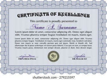 Sample Certificate. Customizable, Easy to edit and change colors.Complex background. Artistry design. 