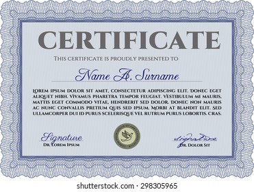 Sample Certificate. Detailed.With quality background. Artistry design. 