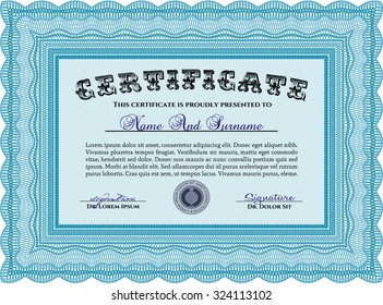 Sample Certificate. Detailed.With quality background. Artistry design. 
