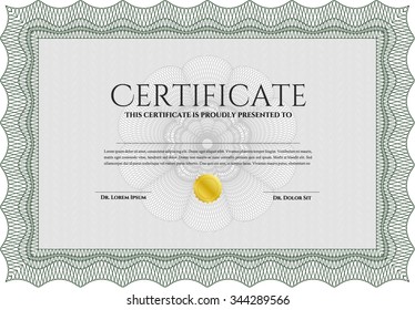 Sample certificate or diploma. Beauty design. Vector illustration.Printer friendly. 