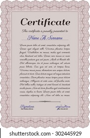 Sample Certificate Diploma Border Frameretro Design Stock Vector ...