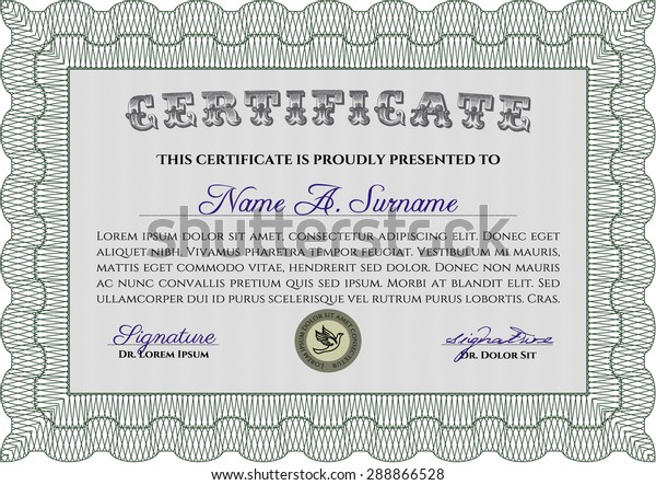 Sample Certificate Diploma Border Frameretro Design Stock Vector ...