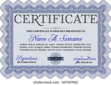 Sample certificate or diploma. Complex background. Customizable, Easy to edit and change colors.Good design. 