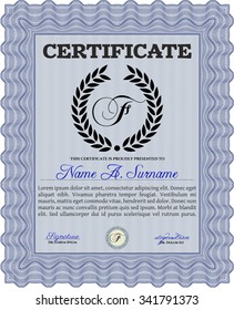 Sample certificate or diploma. Detailed.Good design. With background. 
