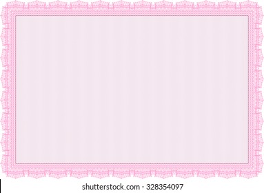 Sample certificate or diploma. Detailed.Nice design. With background. 