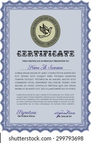 Sample certificate or diploma. Printer friendly. Money style.Good design.  