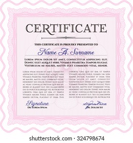 Sample certificate or diploma. Printer friendly. Money style.Good design. 