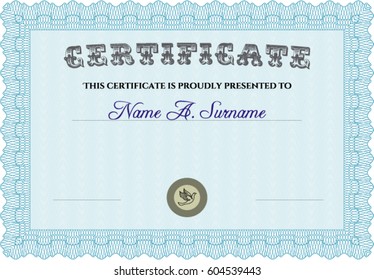Sample certificate or diploma. Printer friendly. Money style.Good design. 
