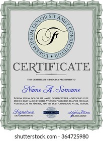 Certificado o diploma de muestra. Con un fondo de calidad. Diseño sofisticado. Patrón vectorial que se utiliza en moneda y diplomas.