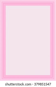 Sample certificate or diploma. Retro design. Vector certificate template. With complex linear background. Pink color.