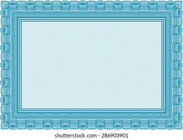 Sample Certificate. With guilloche pattern and background. Superior design. Vector pattern that is used in currency and diplomas.