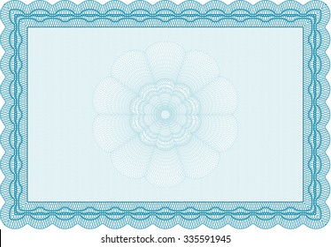Sample Certificate. With guilloche pattern and background. Lovely design. Customizable, Easy to edit and change colors.