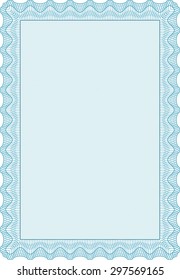 Sample Certificate. With guilloche pattern. Detailed.Modern design. 