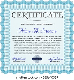 Sample Certificate. With linear background. Modern design. Vector illustration.