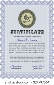 Sample Certificate. Money style. Easy to print. Artistry design. 