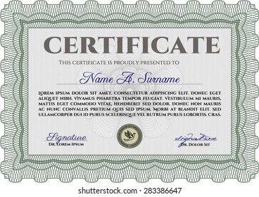 Sample Certificate. Money style.Easy to print. Artistry design. 