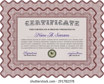 Sample Certificate. Money style.Easy to print. Artistry design. 