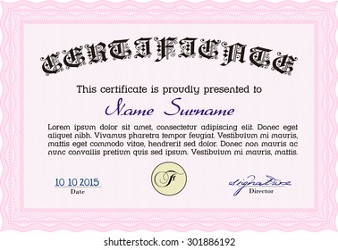 Sample Certificate. Money style.Easy to print. Artistry design. 
