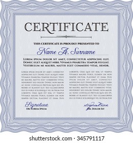 Sample Certificate. Money style.Easy to print. Artistry design. 
