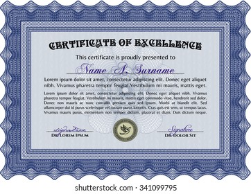 Sample Certificate. Money style.Good design. With guilloche pattern. 