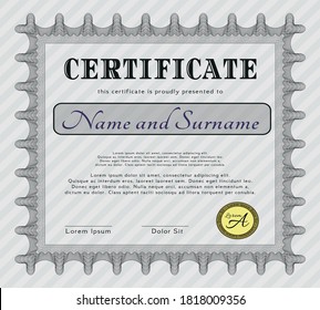 Sample Certificate.  Perfect design.   Detailed.  Grey color.