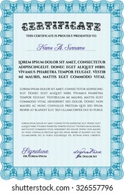 Sample Certificate. Sophisticated design. Diploma of completion.With linear background. 
