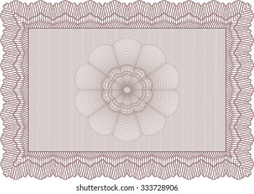 Sample Certificate. Superior design. Detailed.With complex linear background. 