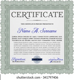 Sample Certificate. Vector pattern that is used in money and certificate.Excellent design. Complex background. 