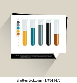 Sample chart, graph. Infographics data visualisation. Flask design concept.