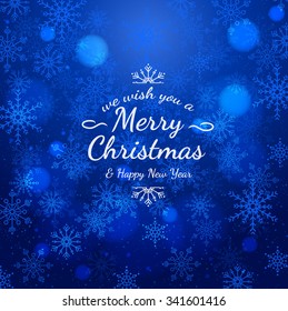 Sample Christmas cards with colorful text. The texture of the snowflakes. Bright winter background for greetings, invitations and other cards. Vector.