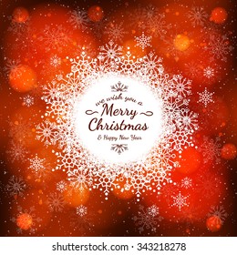 Sample Christmas colorful cards with text. The texture of the snowflakes. Bright winter background for greetings, invitations and other cards. Vector.