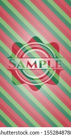 Sample christmas colors emblem. Vector Illustration. Detailed.