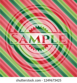 Sample christmas colors style emblem.