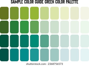 Paleta de color verde de la Guía de color de ejemplo, ejemplos de colores de tendencia, Guía de color de ejemplo o Ejemplo de la plantilla de catálogo de la tarjeta de ejemplo Ilustración en el vector RGB