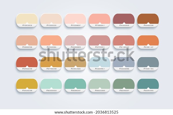 Sample Color Guidebook\
or Sample Card Sample Catalog Template Pastel Color Trend\
Illustration in RGB\
Vector